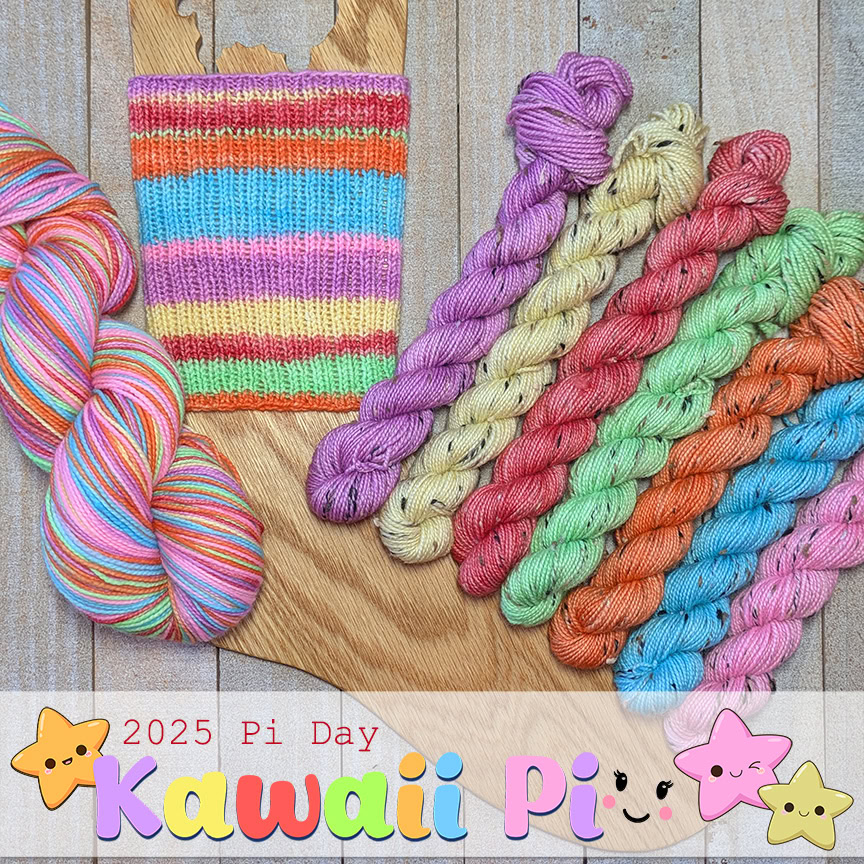 Dye-to-Order: Kawaii Pi - 2025 Pi Day - Self-Striping