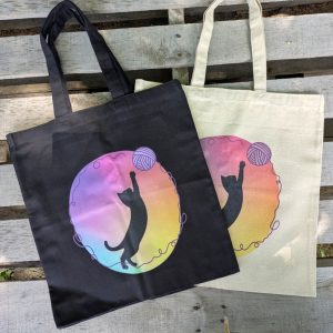 Alternative view of In Stock: Cat with Yarn Canvas Tote Bag