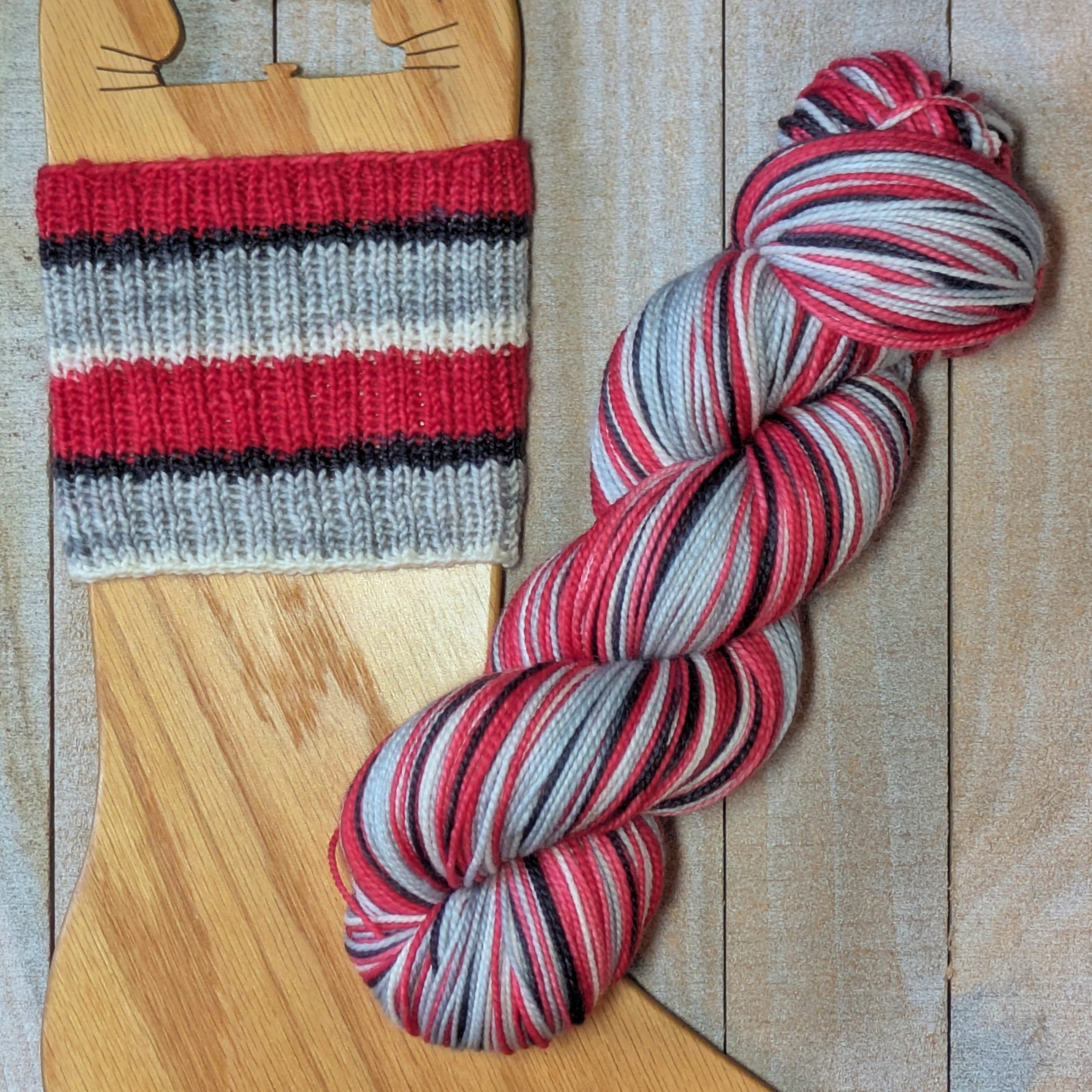 *NEW!* In Stock: White Stripes Vibes-Inspired 100-gm Self-Striping Skeins